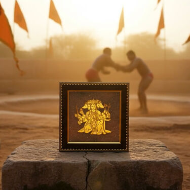 5 Mukhi Hanuman Raw Pyrite Frame (5MHPF2)